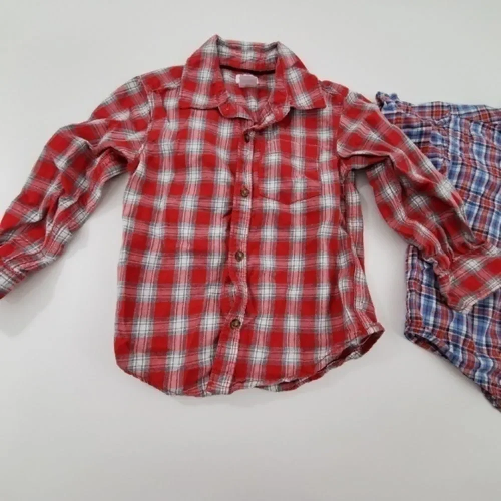 Boys Lot of 2 Shirt‎ Size 3T Plaid Carters Oshkosh